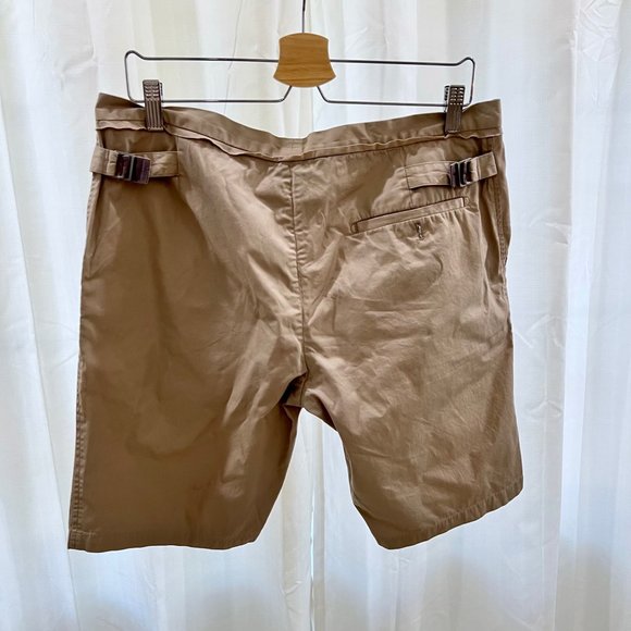 Lanvin Smooth Cotton Feel Adjustable Waist Cognac / Camel Brown Short - Picture 3 of 5